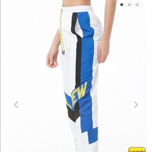 NEW Forever 21 Crew Girl Track Drawstring Pull On Long Elastic Waist Jogger Pant